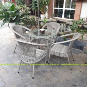 Bàn ghế mây nhựa ngoài trời TL2A15