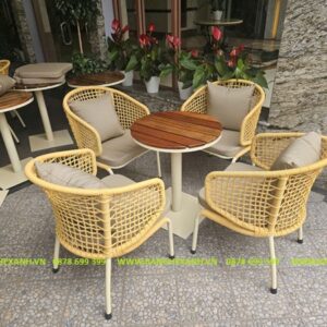 Bàn Ghế Mây Nhựa Ngoài Trời TL2A6
