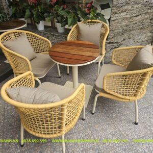 Bàn Ghế Mây Nhựa Ngoài Trời TL2A6