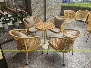 Bàn Ghế Mây Nhựa Ngoài Trời TL2A6