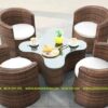 Bàn ghế mây nhựa ngoài trời TL48
