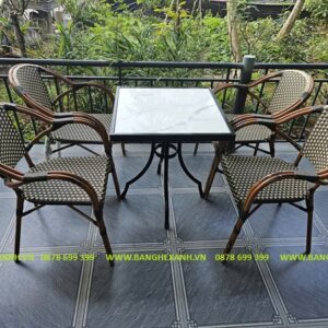 Bàn Ghế Mây Nhựa Ngoài Trời TL551