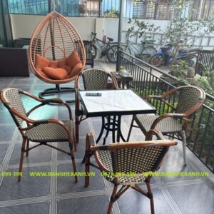 Bàn Ghế Mây Nhựa Ngoài Trời TL551