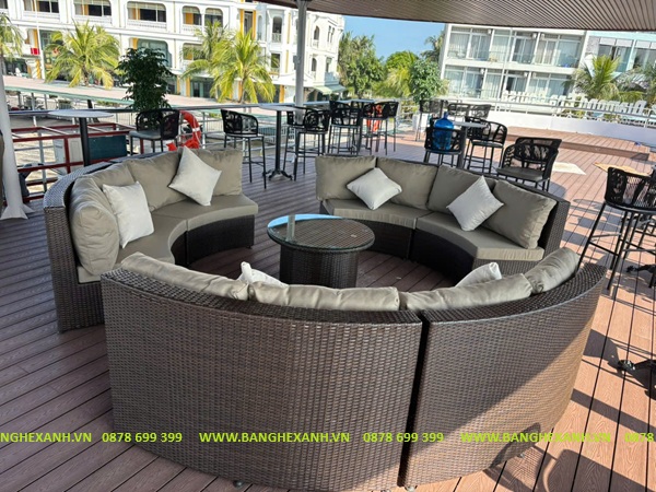 Sofa Quây Tròn Mây Nhựa TL1A36