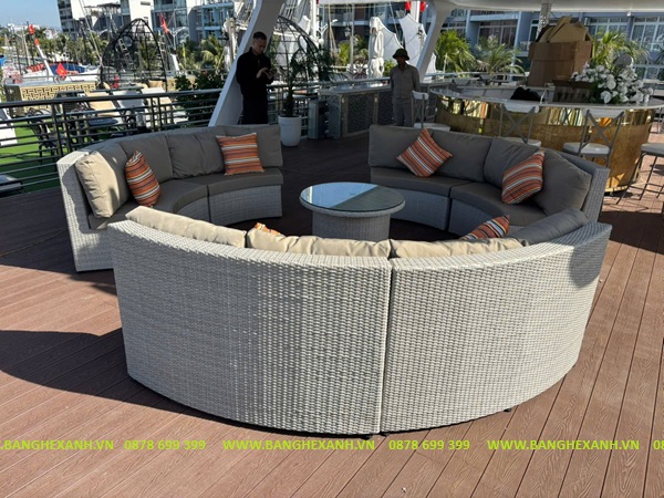 Sofa Quây Tròn Mây Nhựa TL1A36