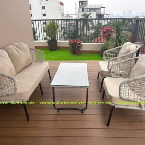 Sofa mây nhựa cao cấp ngoài trời TL3A29