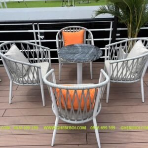Bộ Bàn Ghế Dây Rope Ngoài Trời TL25A8