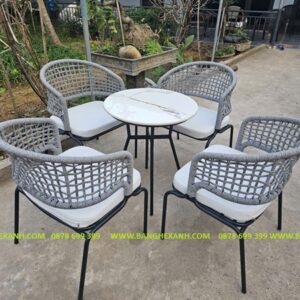 Bàn Ghế Cafe Đan Dây Dù, Rope TL33D8