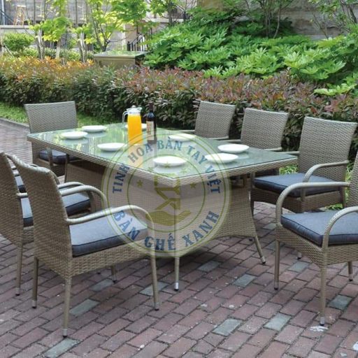 Bộ Bàn Ghế Ăn Mây Nhựa Ngoài Trời TL552