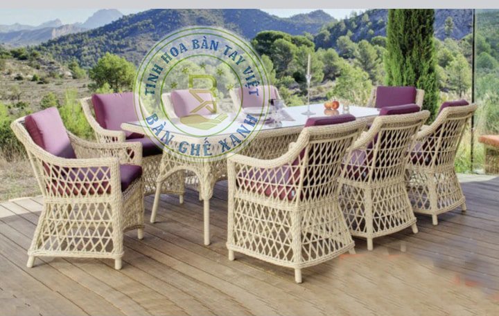 Bộ Bàn Ghế Ăn Mây Nhựa Ngoài Trời TL3A32