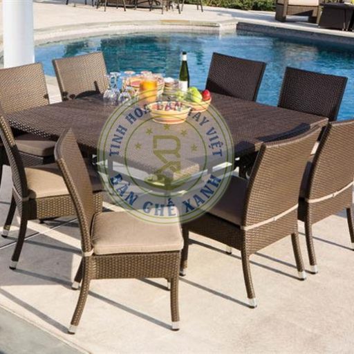 Bàn Ghế Ăn Mây Nhựa Ngoài Trời TL616