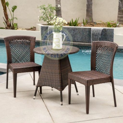 Bàn Ghế Cafe Mây Nhựa TL186