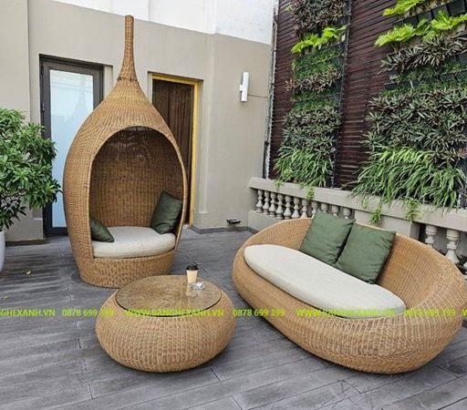 Bàn Ghế Mây Nhựa Cao Cấp Ngoài Trời TL423