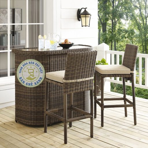 Bàn Ghế Quầy Bar Mây Nhựa TL030