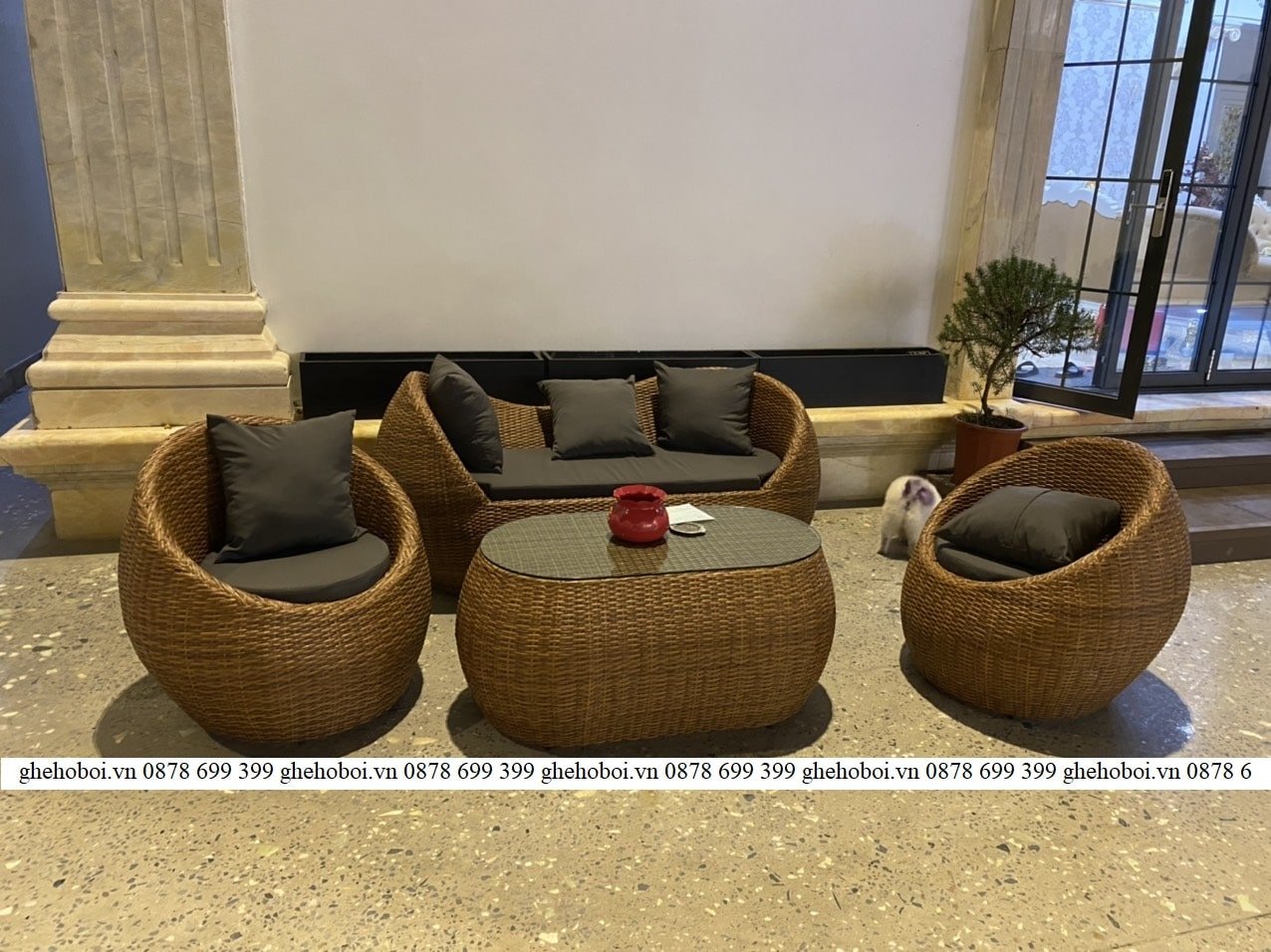 Bàn Ghế Sofa Mây Nhựa TL114