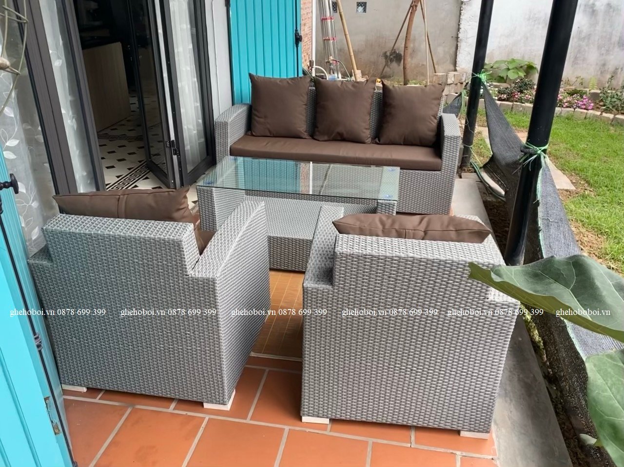 Bàn Ghế Sofa Mây Nhựa TL442