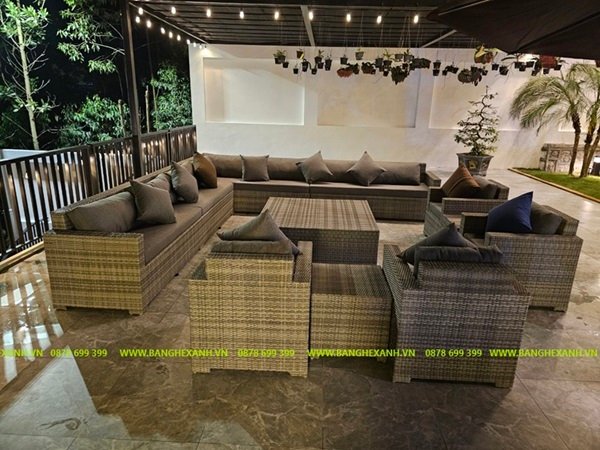 Bàn Ghế Sofa Mây Nhựa TL5A01