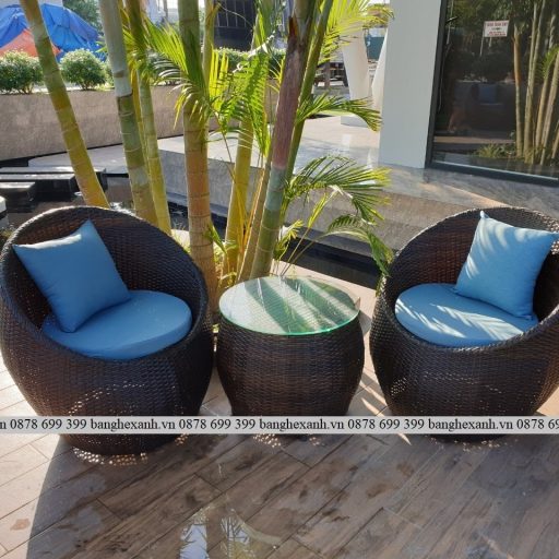 Bàn Ghế Mây Nhựa Cao Cấp Ngoài Trời TL1A15