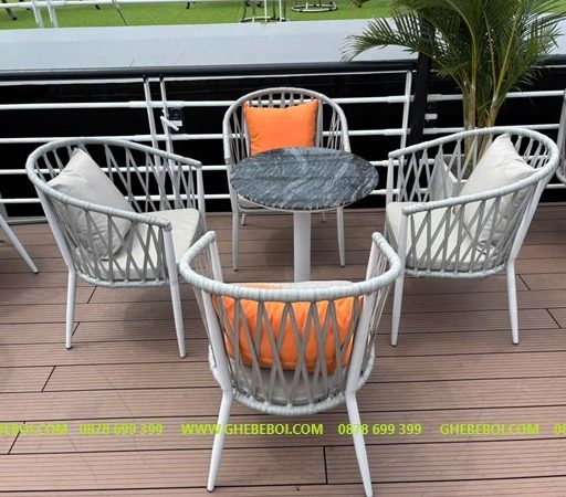 Bộ Bàn Ghế Dây Rope Ngoài Trời TL25A8
