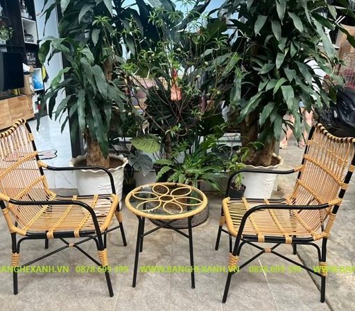 Bộ Bàn Ghế Mây Nhựa Ngoài TRời TL117