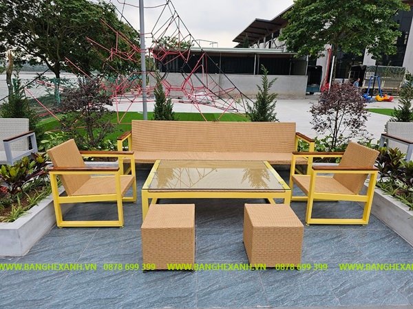 Bộ Sofa Mây Nhựa Cao Cấp Ngoài Trời TL851