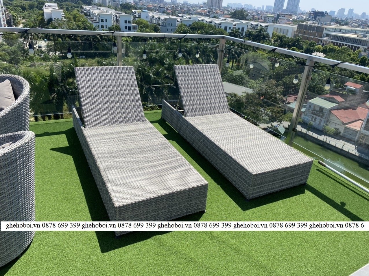 Ghế Bể Bơi Mây Nhựa TL2A12