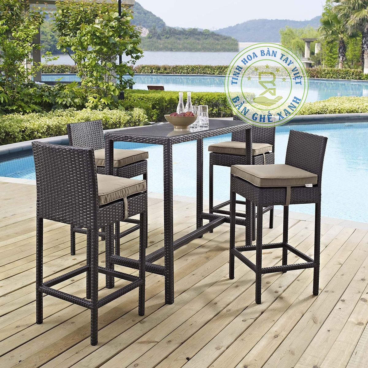 Ghế Quầy Bar Mây Nhựa Ngoài Trời TL2A22