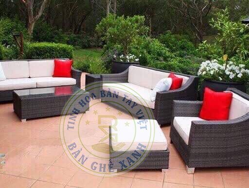 Sofa mây nhựa ngoài trời TL1A35