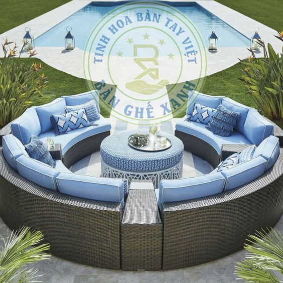 Sofa Quây Tròn Mây Nhựa TL134