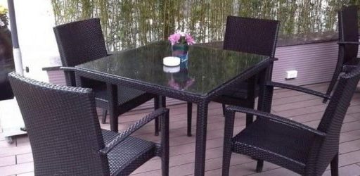 Bàn Ghế Cafe Mây Nhựa TL65
