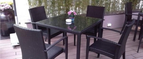 Bàn Ghế Cafe Mây Nhựa TL65