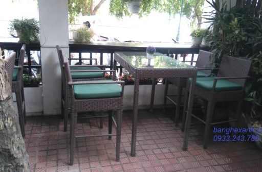 Bàn Ghế Bar Cafe Mây Nhựa TL601