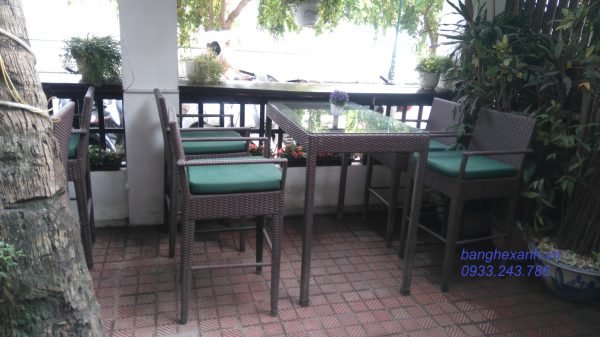 Bàn Ghế Bar Cafe Mây Nhựa TL601