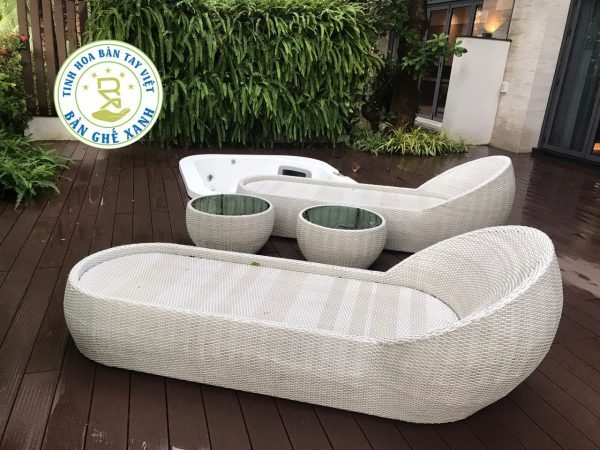 Ghế Bể Bơi Mây Nhựa BB05
