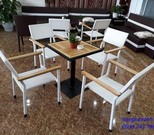 Bàn Ghế Cafe Mây Nhựa TL613
