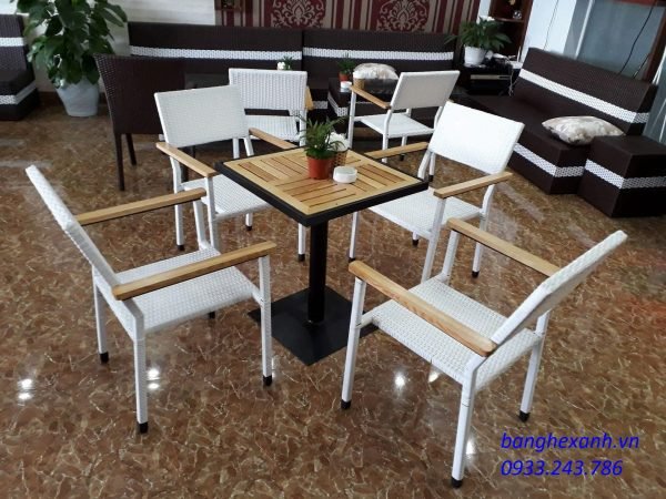 Bàn Ghế Cafe Mây Nhựa TL613